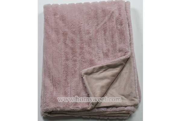 Fashion Cutted Faux Fur Throw 