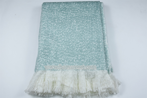  Elegant Faux Mohair Woven Throw