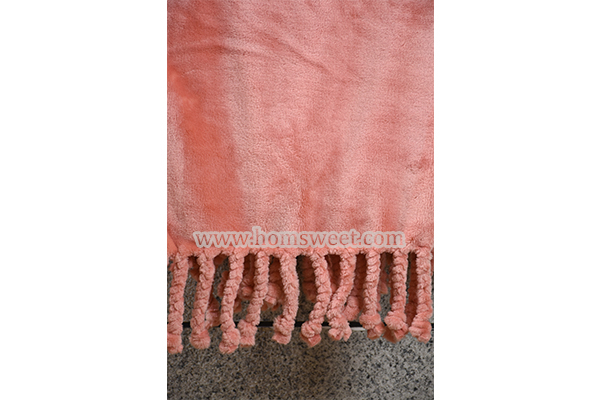 Hot Selling Mink Fleece Throw With Fringes