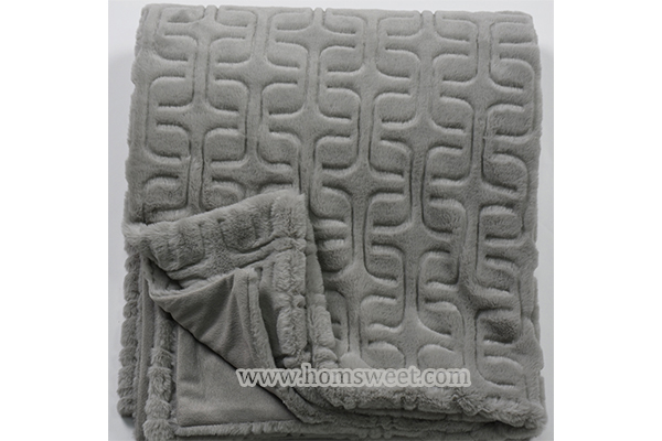 Fashion 3D Embossed Faux Fur Throw