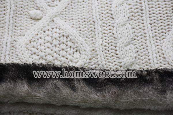 Luxury Knitted Throw With Faux   Fur Border 