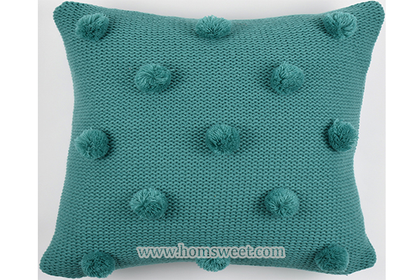 Knitted Fashion Pom Pom Pillow 