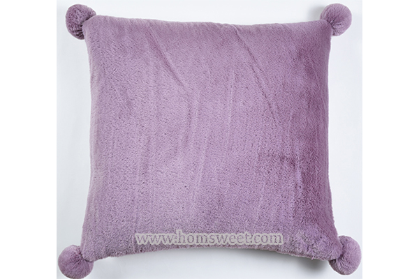 Fashion Pom Pom Faux Fur Pillow  