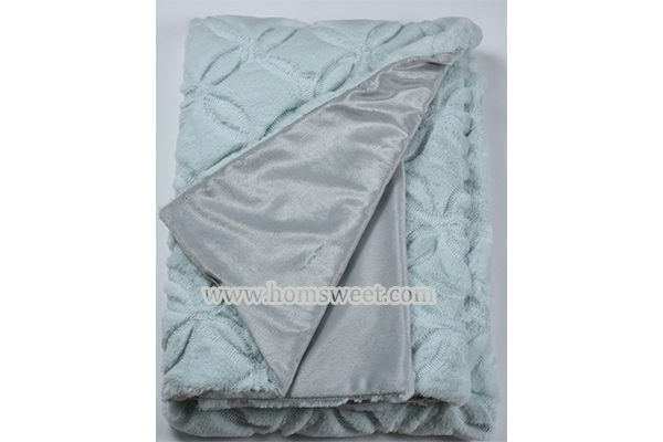 Elegant Quilted cuddle fur throw with micro plush backing