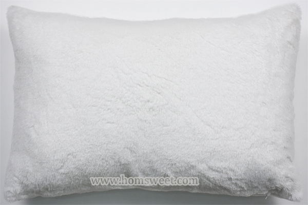D Embroidery solid Faux Fur Pillow     