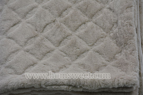 Fashion 3D Embossed Faux Fur Throw