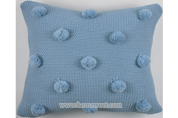 Knitted Fashion Pom Pom Pillow 